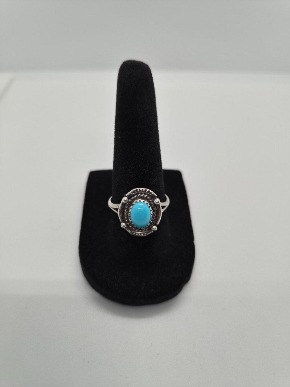 Sterling Silver 925 Teal Stone Ring Size 8 Boho